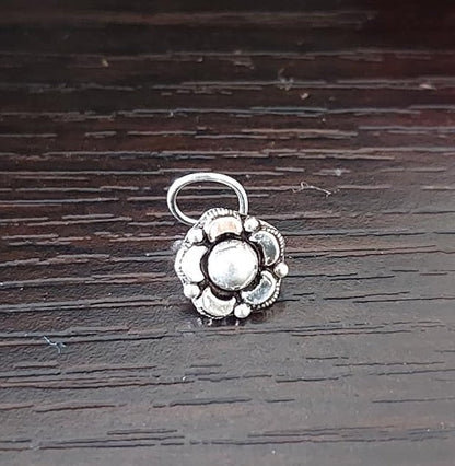 Sterling Silver Jewellery..Sterling Silver Flower Nosepin Big..Nath