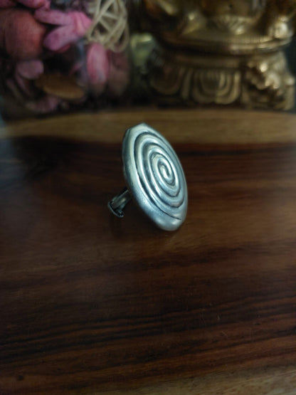 Sterling Silver JEwellery..Sterling Silver Finger Rings Silver Spiral Oval Shape Finger Ring..Banjaran