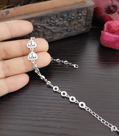 Sterling Silver Jewellery..Sterling Silver Doubble Heart Zircon Bracelet..Trendy