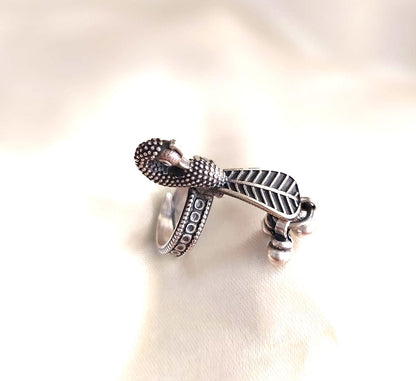 Sterling Silver Jewellery..Sterling Silver Finger Ring Silver Peacock Gungroo Ring...Mayur
