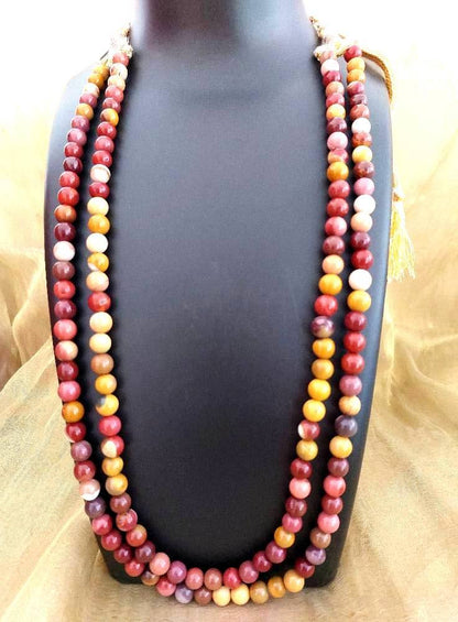 Semiprecious Beads Necklace Mokite Beads Layers