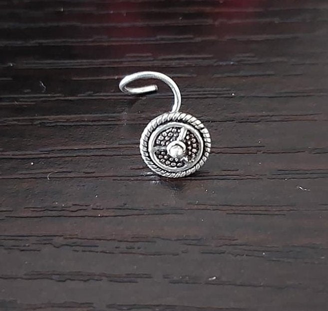 Sterling Silver Jewellery..Sterling Silver Round Nosepin..Nath
