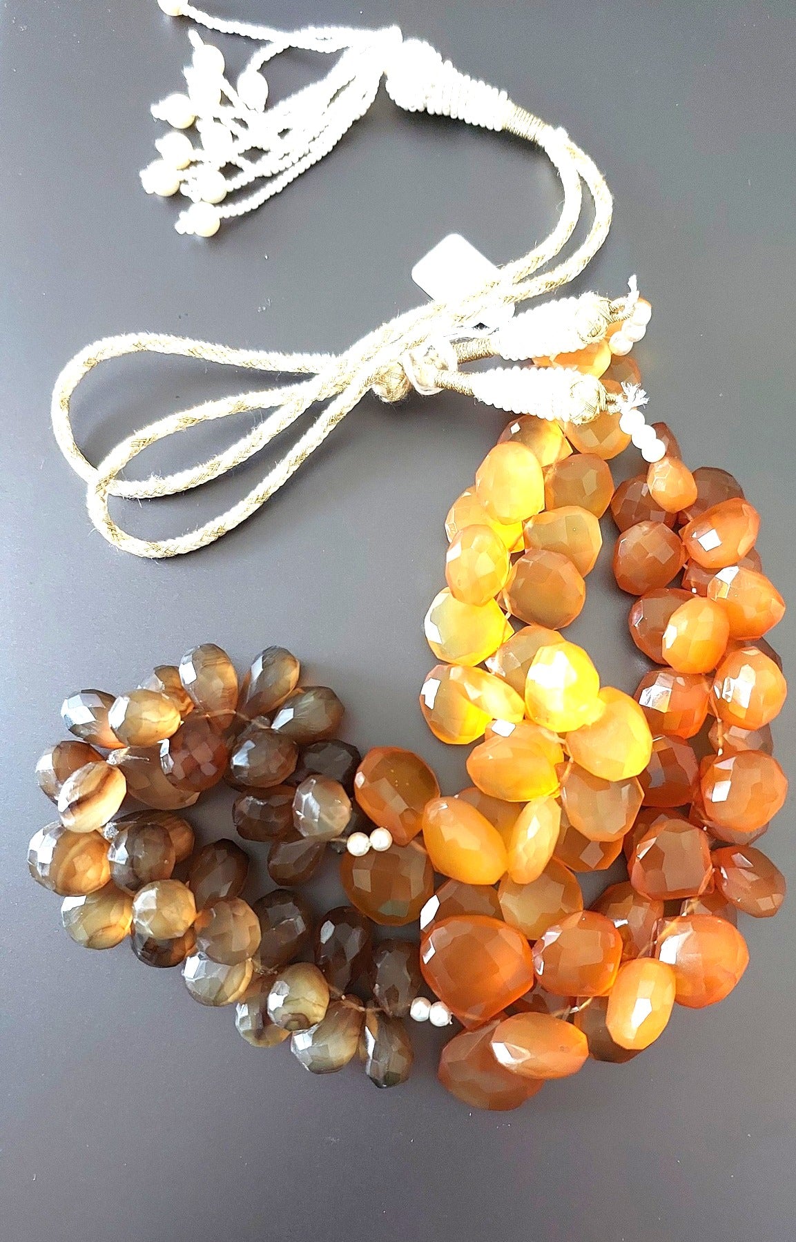 Semiprecious Beads Necklace Natural Ctirene Briolet Necklace