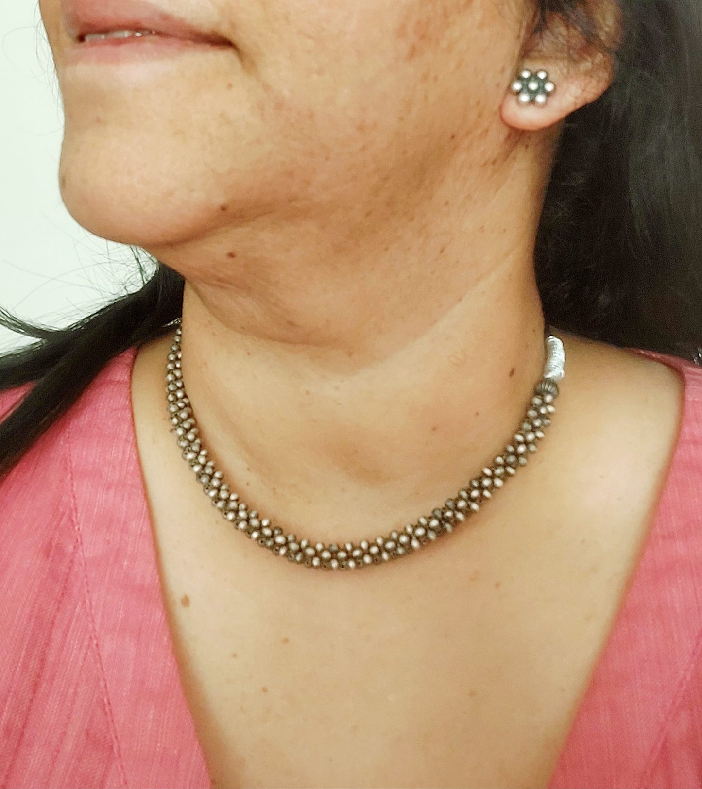 Sterling Silver Jewellery Silver Necklace Silver Tushi Choker with Kudi