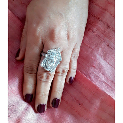 Sterling Silver Jewellery...925 Sterling Silver Finger Ring Silver Finger Ring Silver Durga Finger Ring..Devi