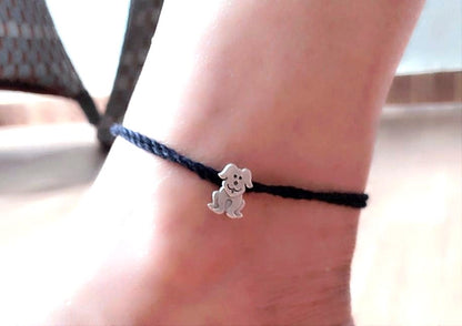 Sterling Silver Jewellery..Thread Anklet Black Thread Anklet Nazar Battu Doggy Nazar Battu...Nazariya