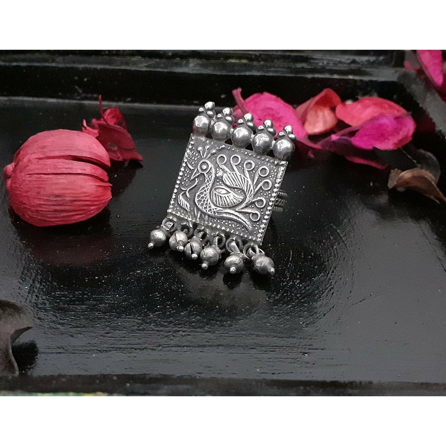Sterling Silver Jewellery..925 Sterling Silver Finger Ring Silver Finger Ring Silver Peacock Gungroo  Finger Ring..Mayur