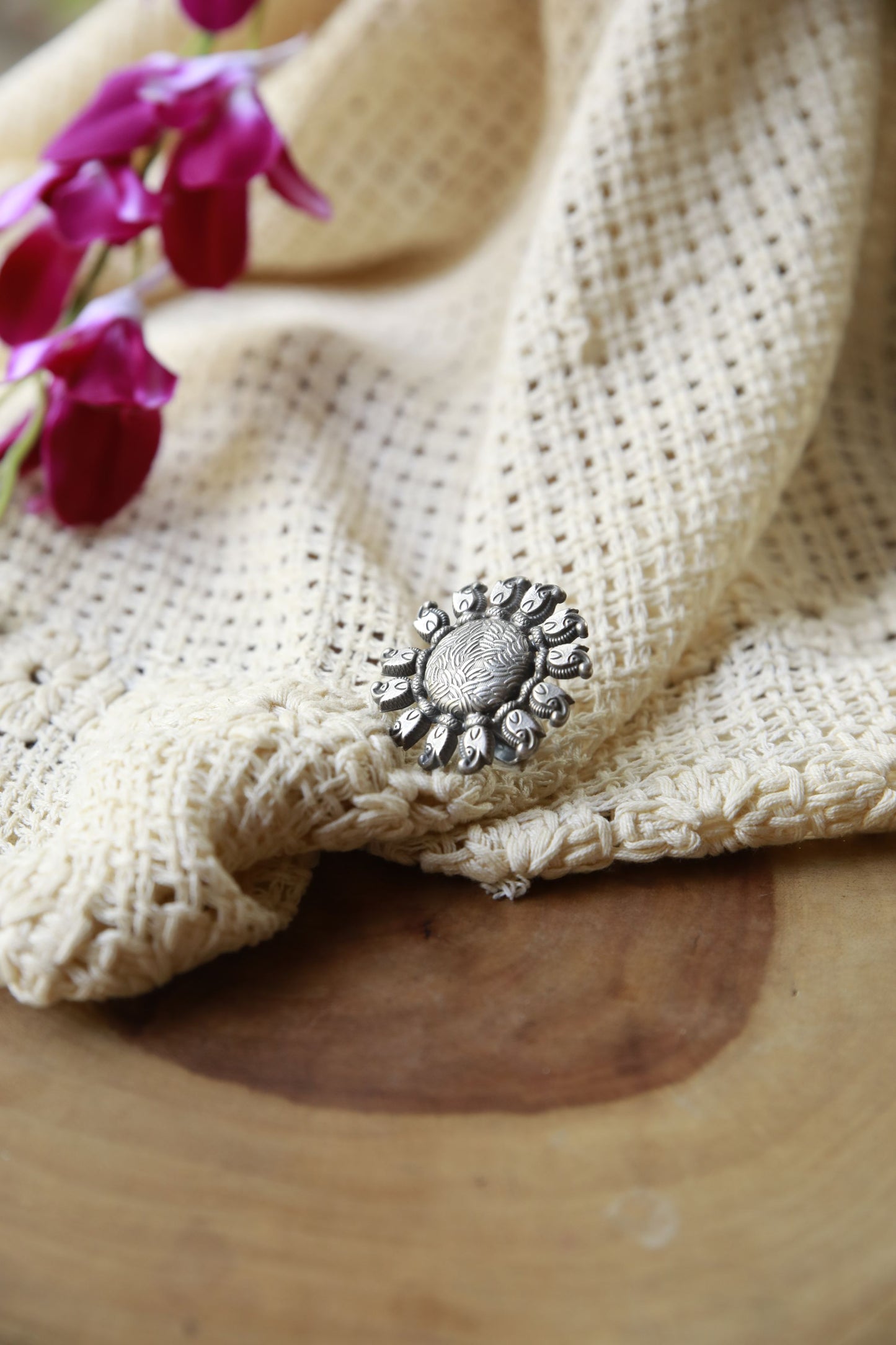 Stering Silver Jewellery.Sterling Silver Finger Rings Silver Finger Ring Flower  Finger Ring Adjustable..Banjaran