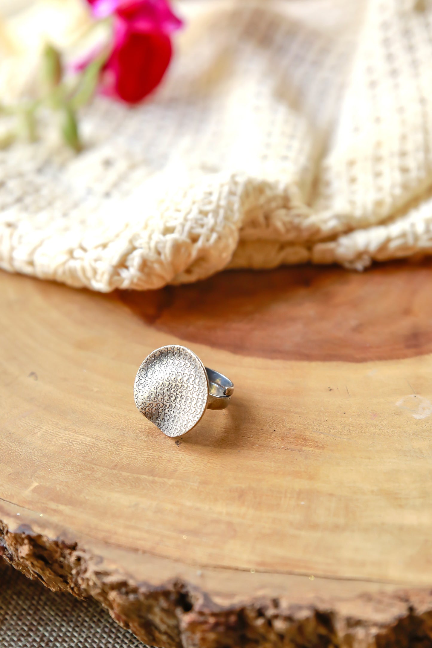 sterling Silver Jewellery..Sterling Silver Finger ring Silver Round Coin  Shape Finger ring Adjustable..Banjaran